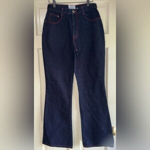 Carolina Blues Jeans Dark Blue trimmed in red straight cut jeans size 8